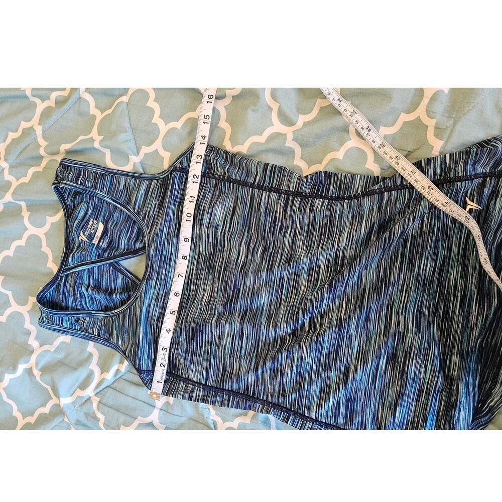 Old Navy Active XS Blue Go-Dry Racerback Tank Fitted Athletic Workout Top - Picture 4 of 6